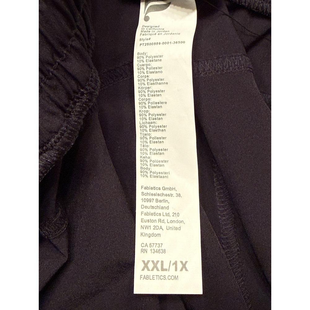 Fabletics Downtown Wide Leg Pants Women XXL 1X Black Yoga Travel Lounge NWT - Picture 4 of 8
